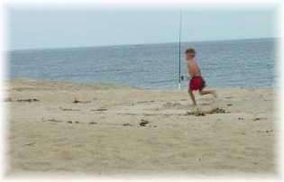 Running on Plum Island beach