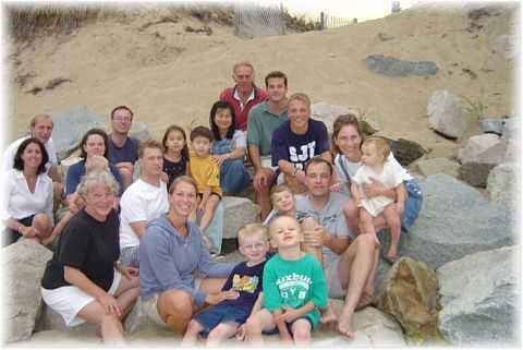 Family on plum island beach