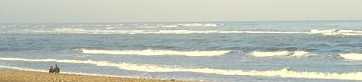 Walking along ocean beach